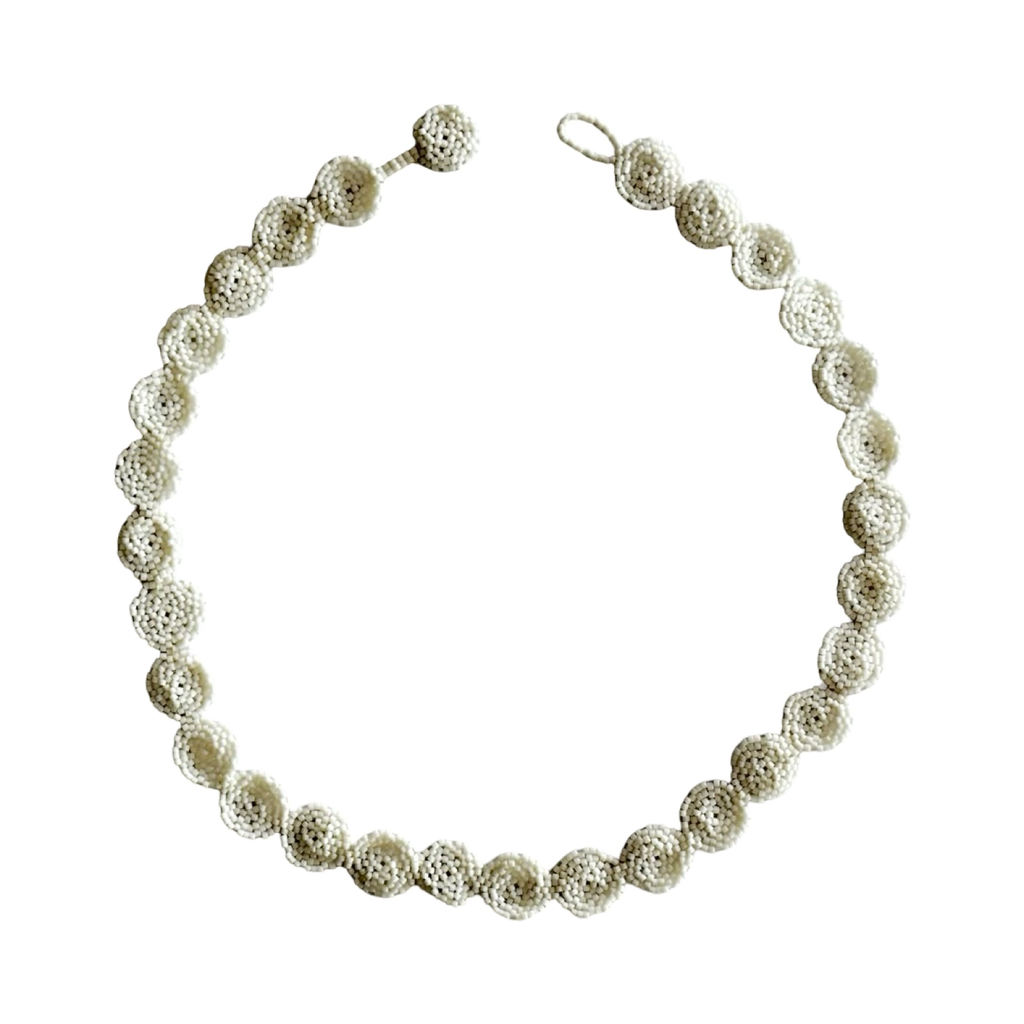 [901820] Collar flores lisas (Ivory)
